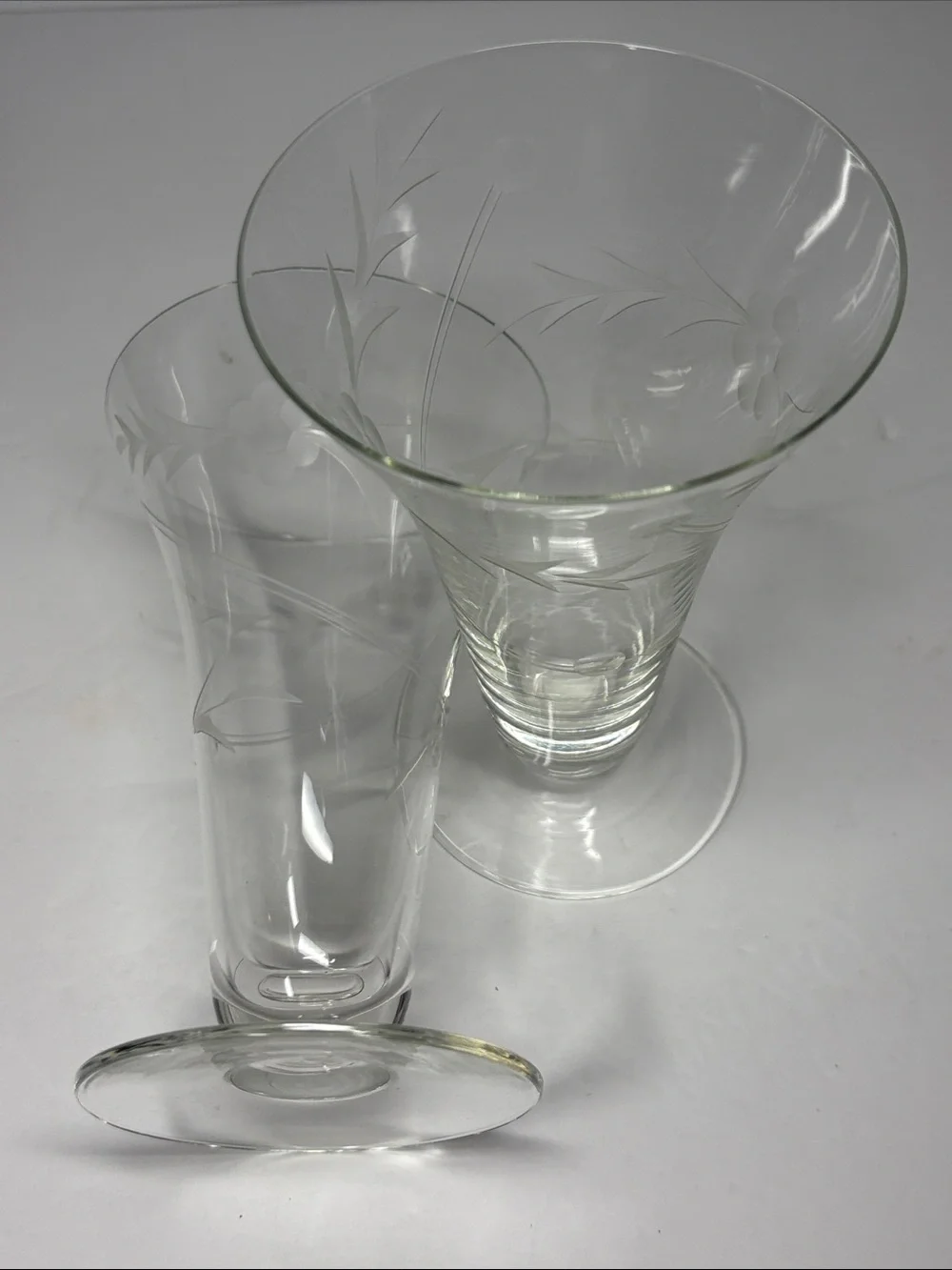 Clear Etched Glasses Set of 4